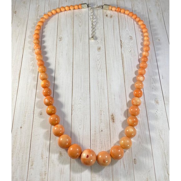 Jay King DTR Necklace 925 Angel Skin Coral Beaded Southwestern Heavy Signed - Picture 2 of 7